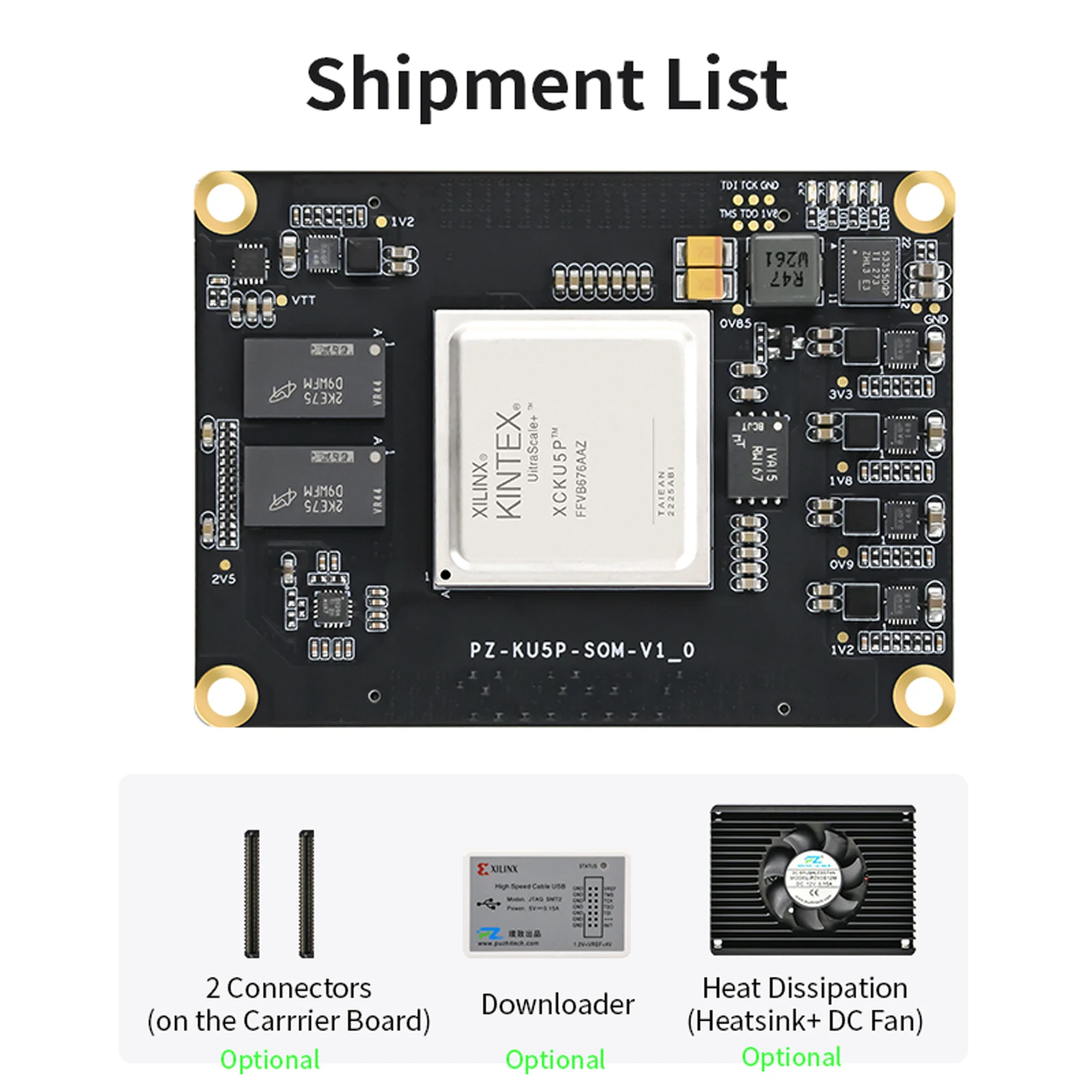 Puzhi PZ-AU15P-SOM FPGA Core Development Board - Xilinx Artix
